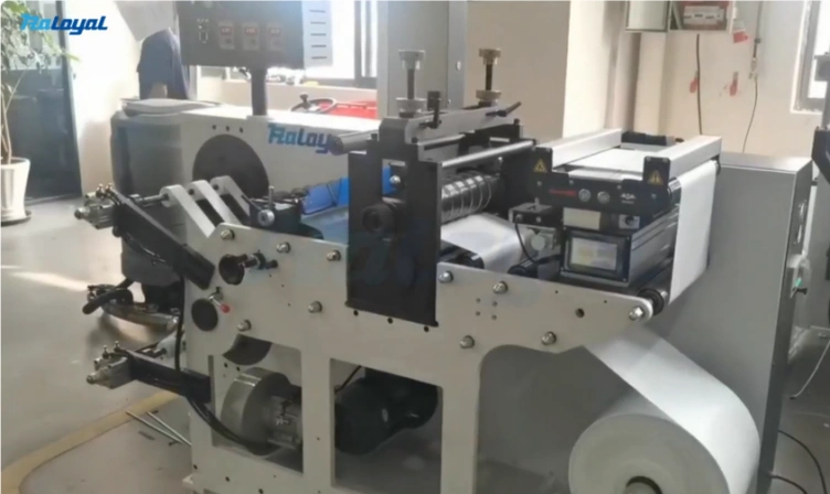 Rotary Die Cutting Machine for Wave Tie Label with Double Turret Rewinding